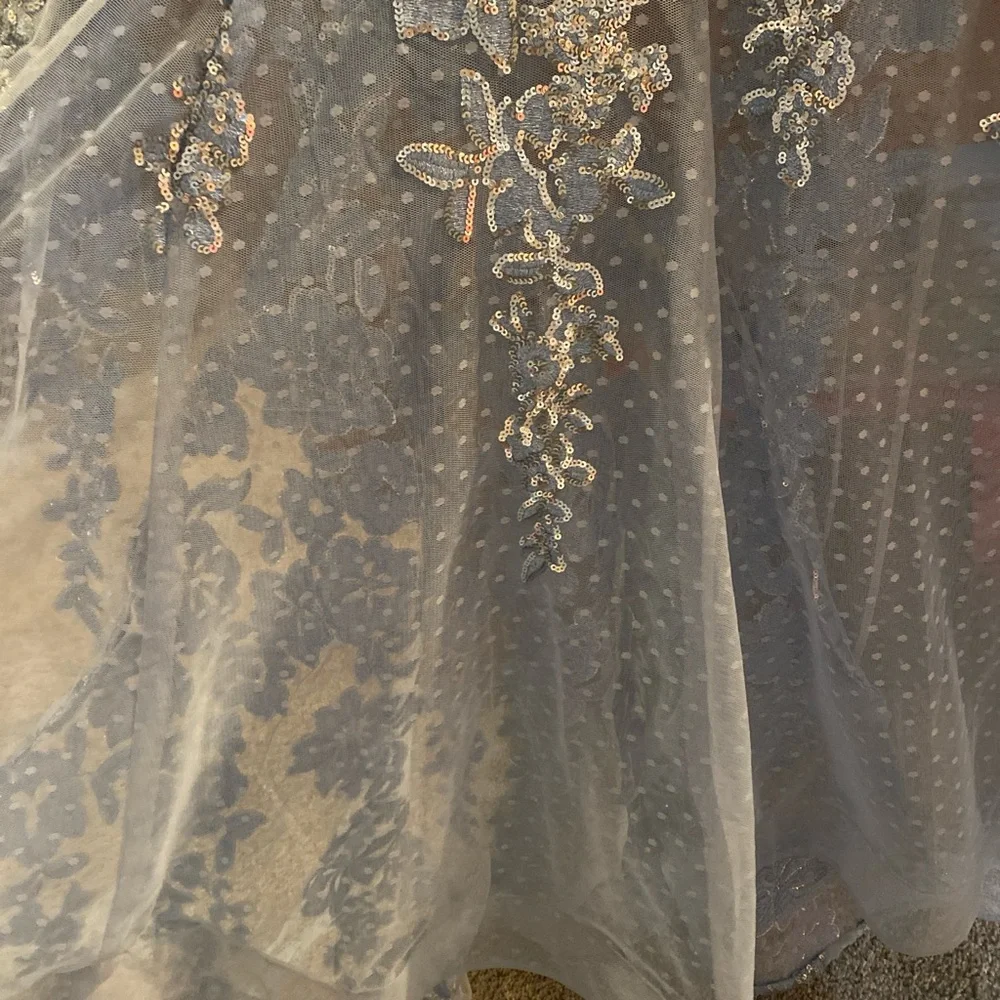 Elegant Light Blue Evening Dress - Picture 3 of 4